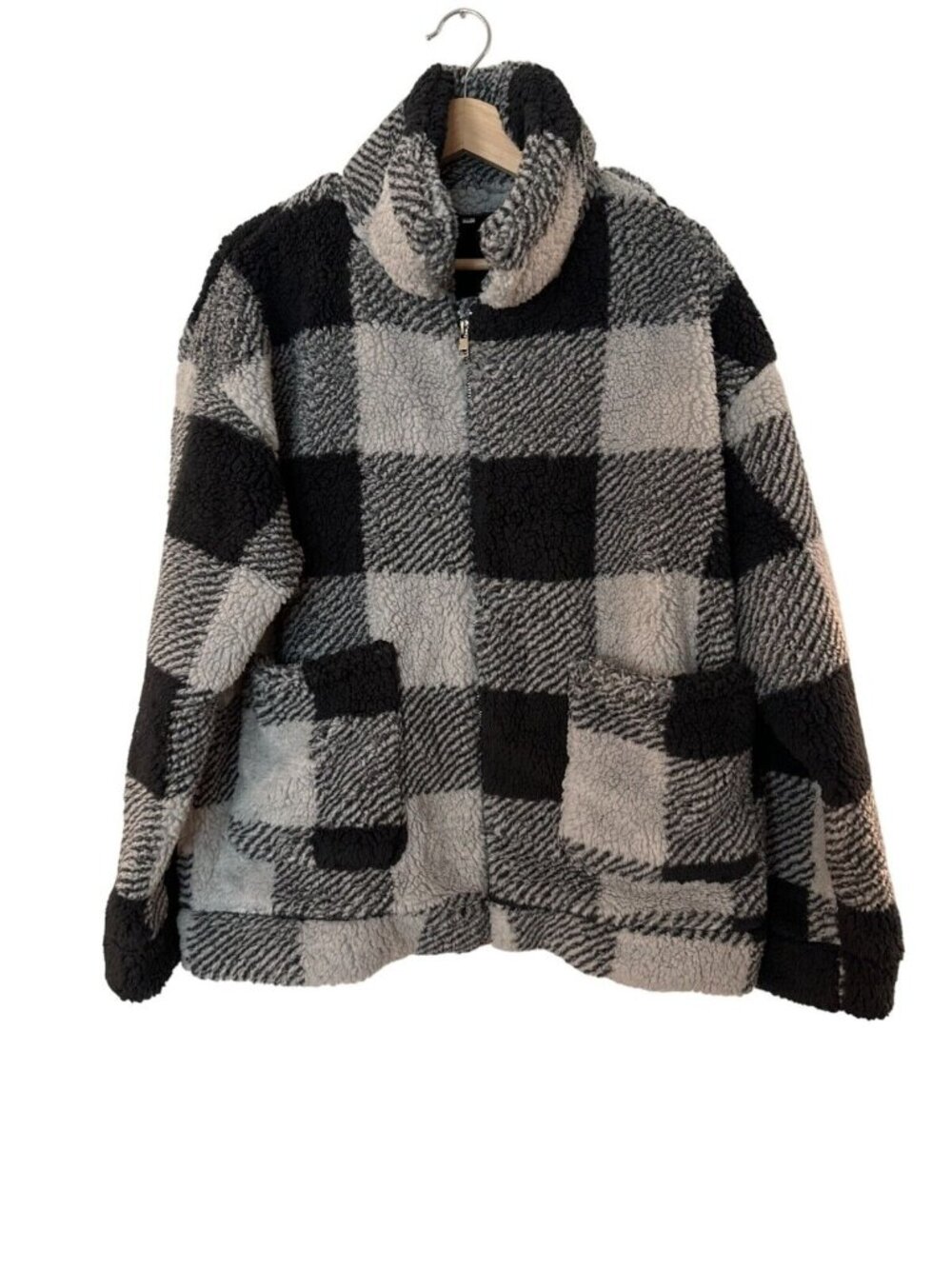 Jacket For women checkered Fleece Size L
